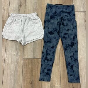 Bundle of 2 shorts H&M and Leggings Tuff Athletics Size XS
